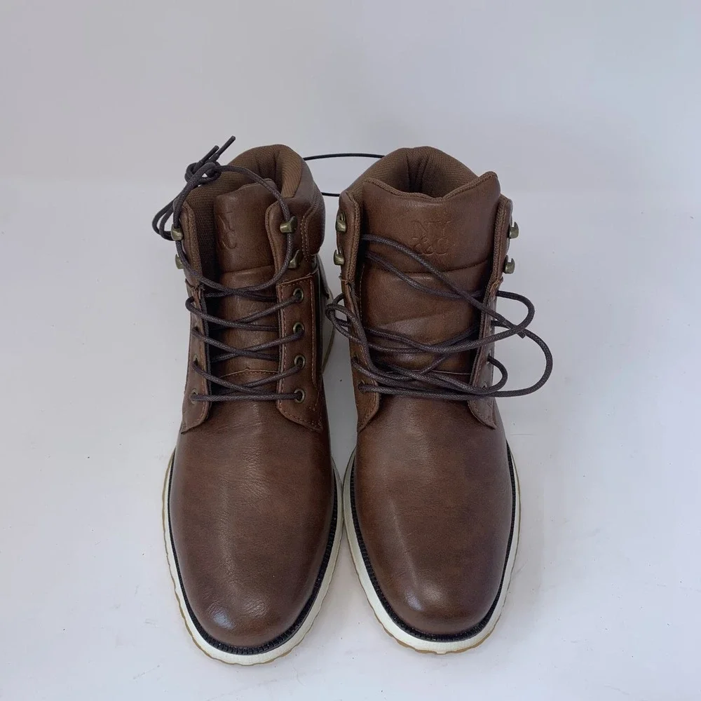 New York‎ & Company Gideon NY1141 Ankle Boots Men's 9 Brown Leather Lace Up 8105
